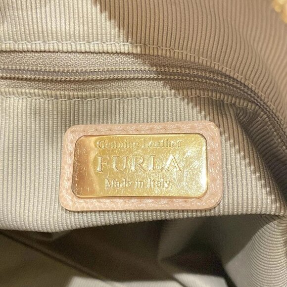 Auth FURLA Piper - Beige Leather Handbag - Picture 5 of 13